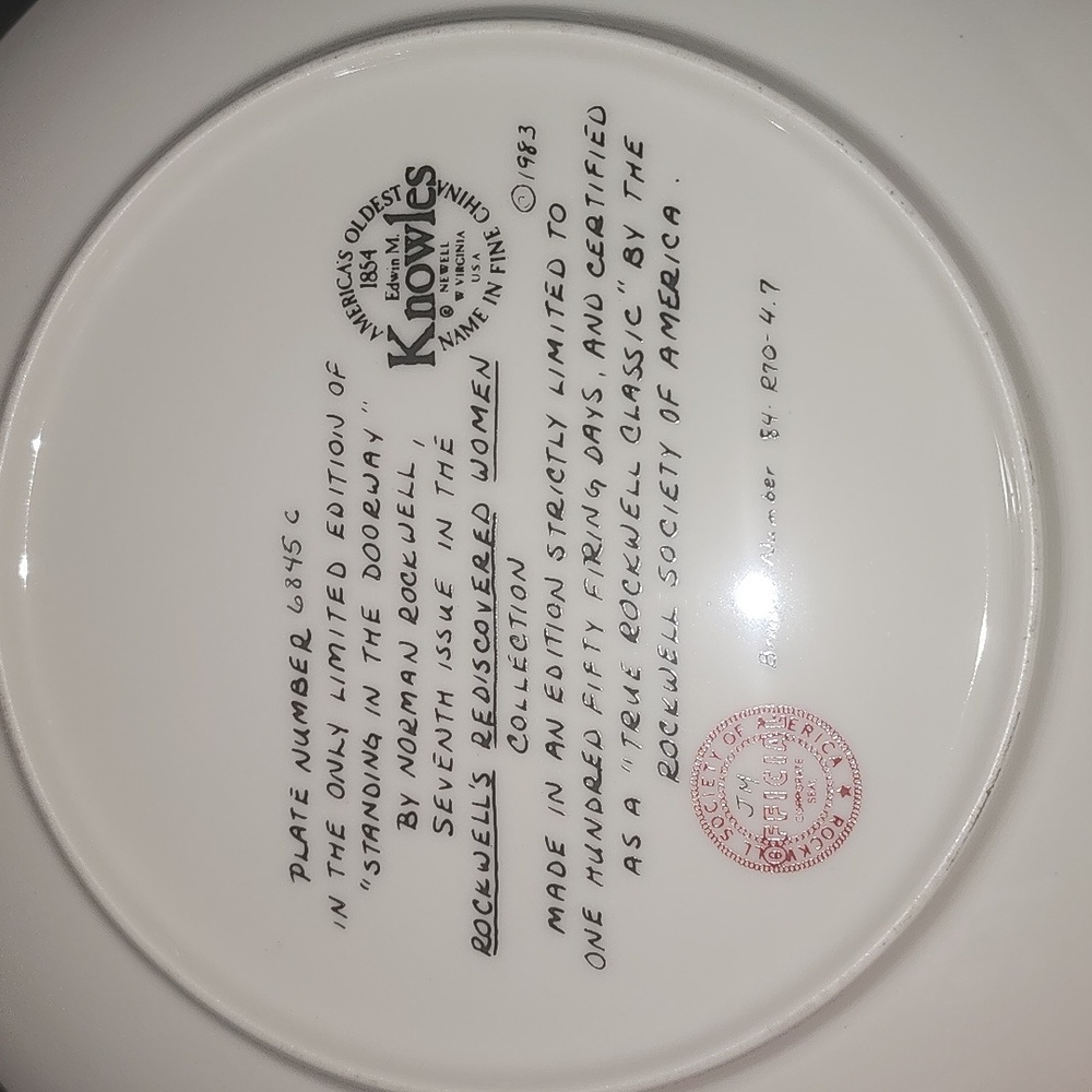 NORMAN ROCKWELL COLLECTOR PLATE. - Picture 3 of 3